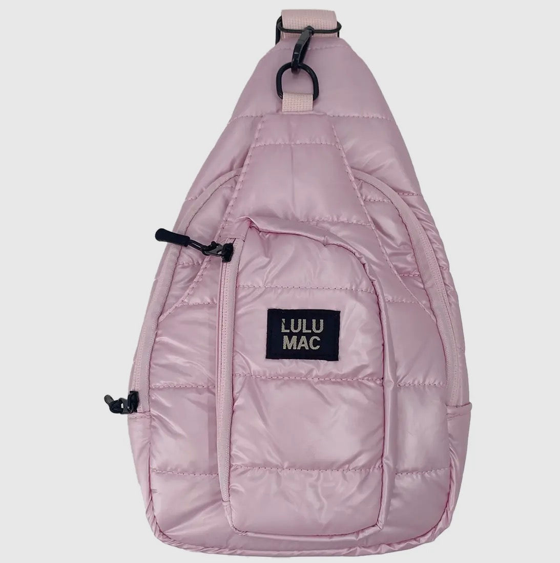Lulu Mac Puffer Sling Bag Rose Gold