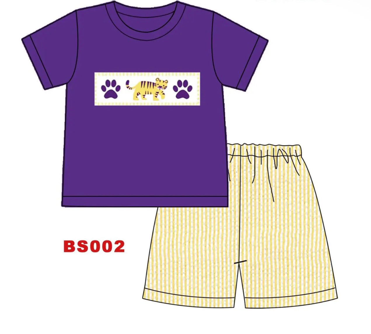 Seersucker Tiger Short Set