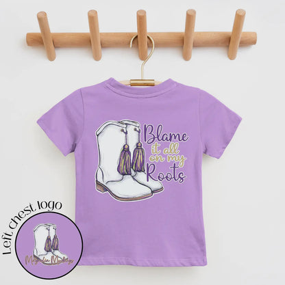 Blame it on my roots Mardi Gras purple