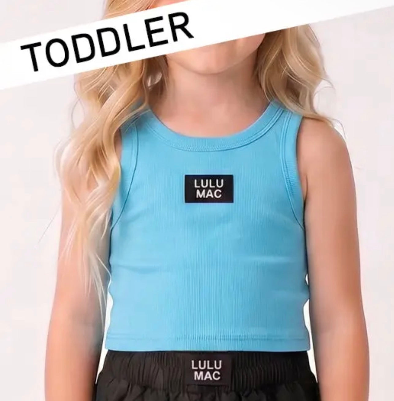 Lulu Mac Toddler turquoise Ribbed Tank Top| Girls Boutique Outfit