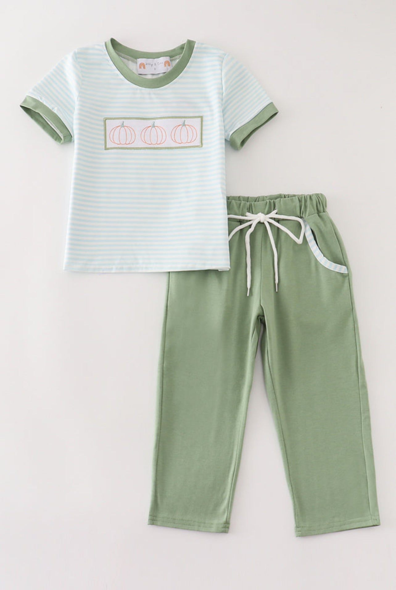 Green striped Pumpkin Set - Cajun Cuties & Co