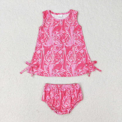 Sibling Baby Girls Flowers Tunic Top Bummies Outfits Sets