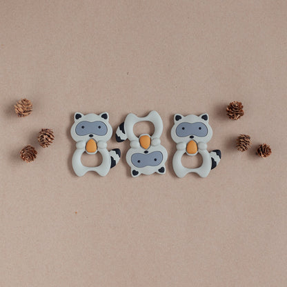 Raccoon Teether Set // Gray
