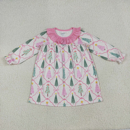 Sibling Baby Girls Christmas Trees Bows Rompers Dresses Outfits