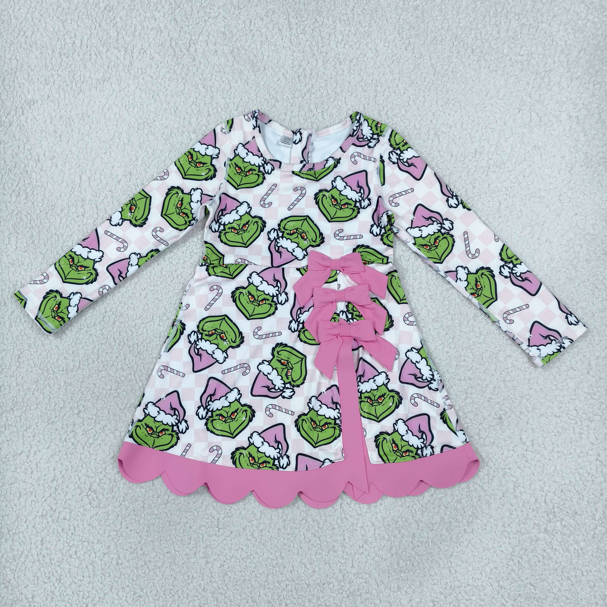 Sibling Baby Girls Long Sleeve Green Frogs Santa Trees Yoga Active Bows Scallop Christmas Sets