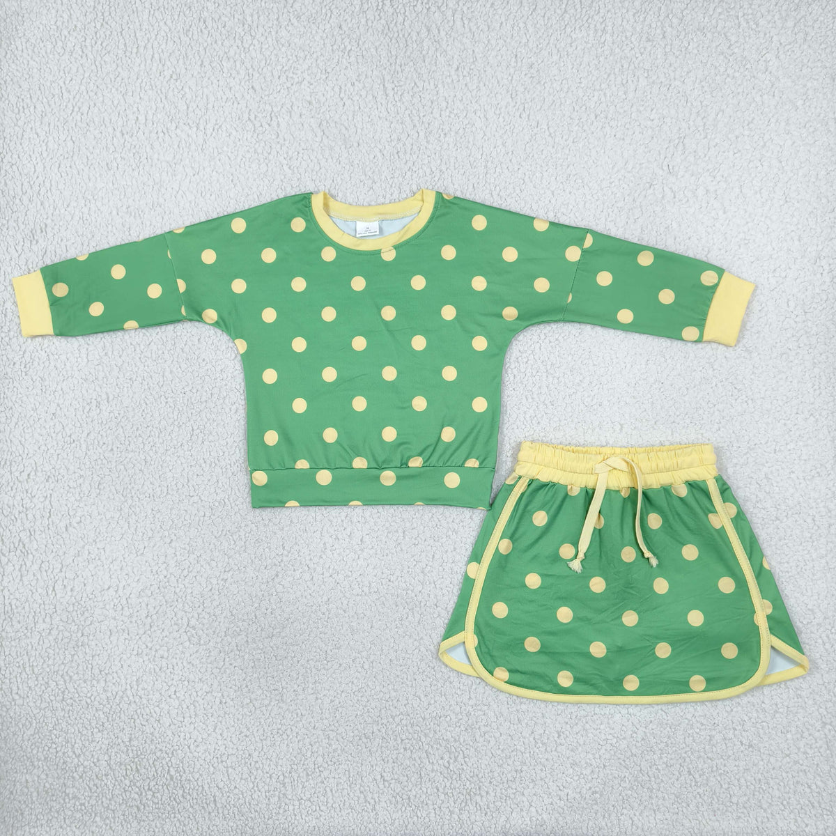 Sibling Baby Girls Long Sleeves Polka Dots Top Skirt Short Clothes Sets