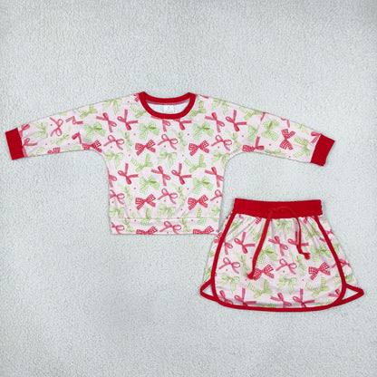 Sibling Baby Girls Long Sleeves Polka Dots Top Skirt Short Clothes Sets