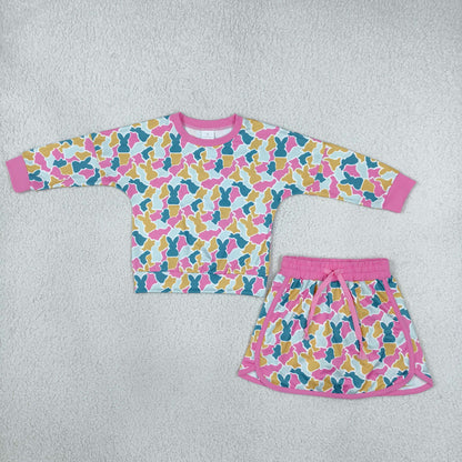 Sibling Baby Girls Long Sleeves Polka Dots Top Skirt Short Clothes Sets