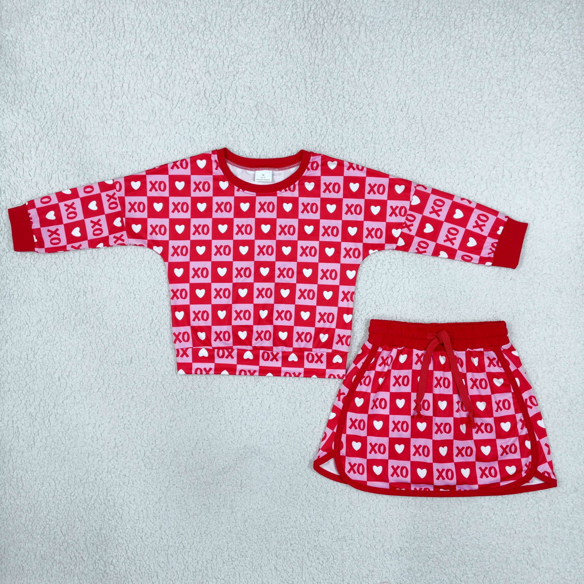 Sibling Baby Girls Long Sleeves Polka Dots Top Skirt Short Clothes Sets