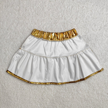 3 Colors Sibling Baby Girls Leather Metallic Skirts Bottoms