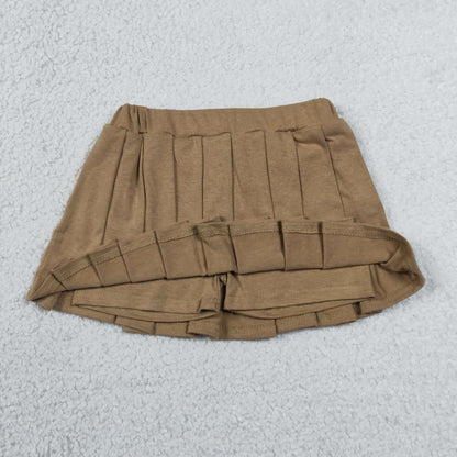 GLK0107 Baby Girls Khaki Pleated Skirt Shorts Bottom