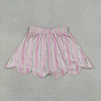 Sibling Baby Girls Colorful Flowers Scallop Skirt Shorts Bottom