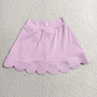 GLK0268 Baby Girls Pink Yoga Active Scallop Skirt Short Bottoms