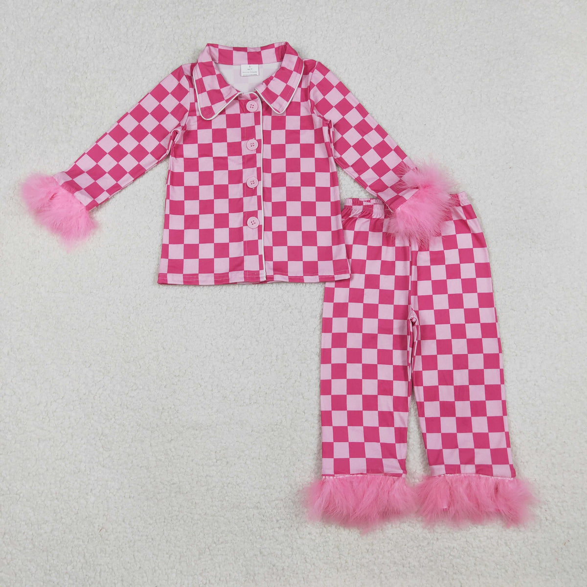 Sibling Baby Girls Bows Boots Hearts Button Top Pant Fur Pajamas Clothes Sets