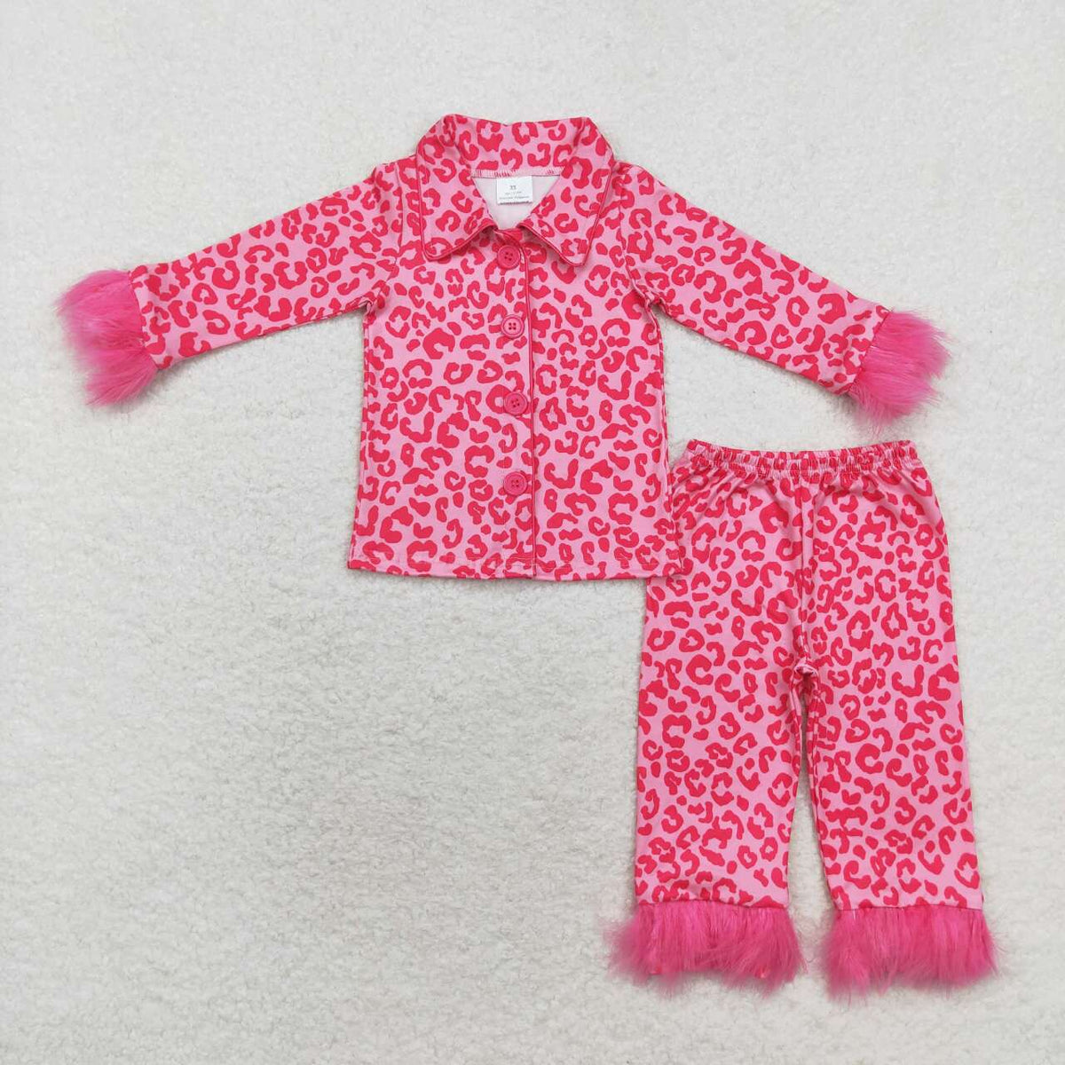Sibling Baby Girls Bows Boots Hearts Button Top Pant Fur Pajamas Clothes Sets