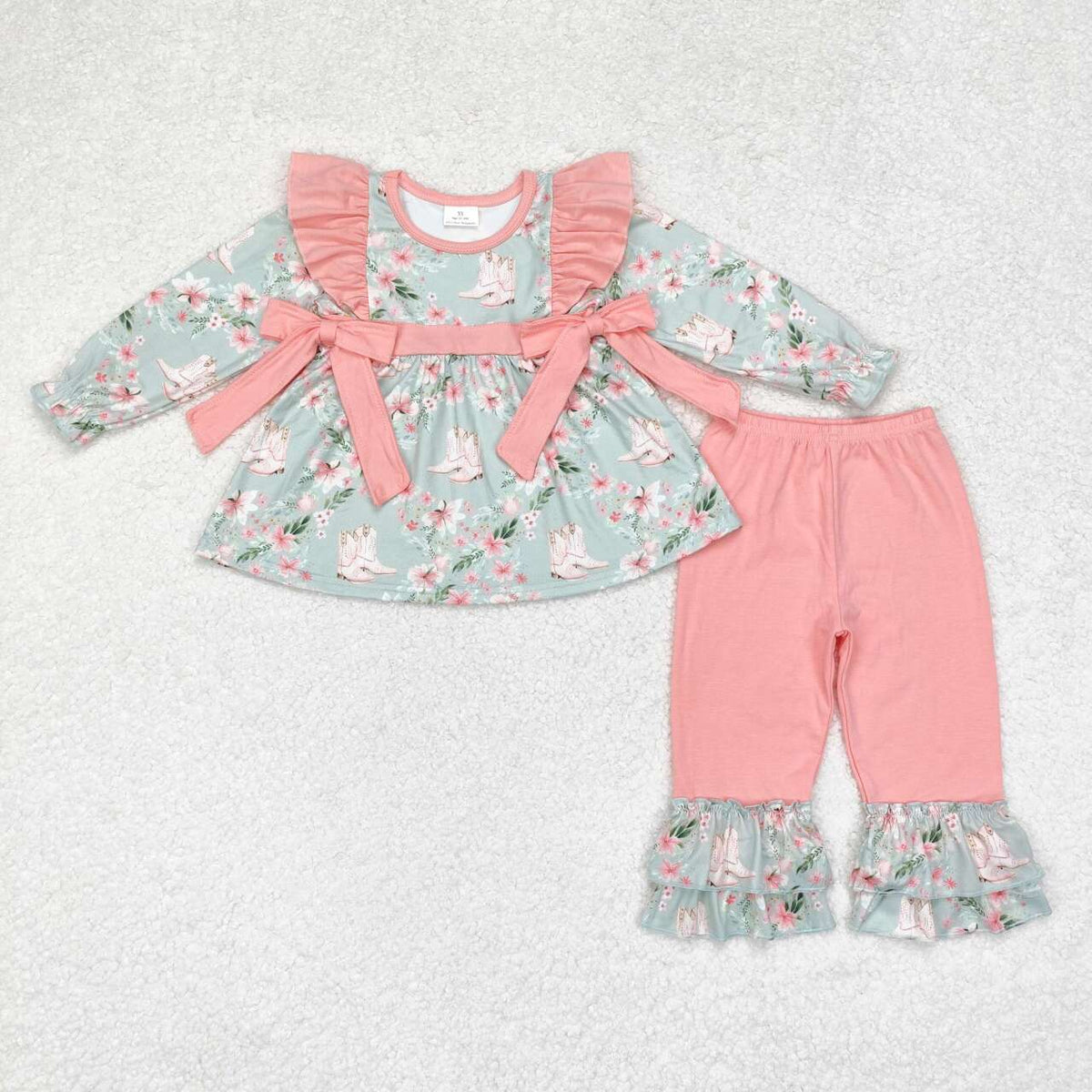 GLP1309  toddler girl clothes shoes western clothes girl winter pajamas set