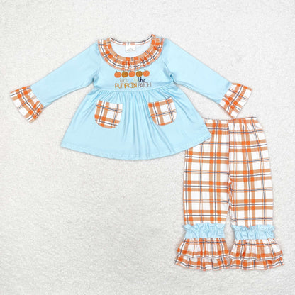 Sibling Baby Boys Girls Let's go to The Pumpkins Patch Fall Clothes Set Rompers