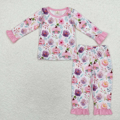 Sibling Baby Girls Bamboo Pants Fall Pajamas Sets