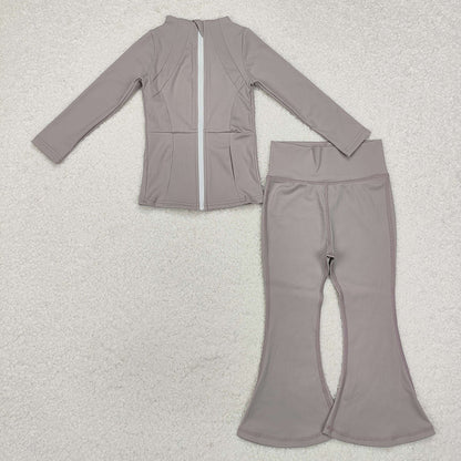 8 Colors Sibling Baby Girls Yoga Active Wear Jackets Pants 2pcs Work Outfits Sets