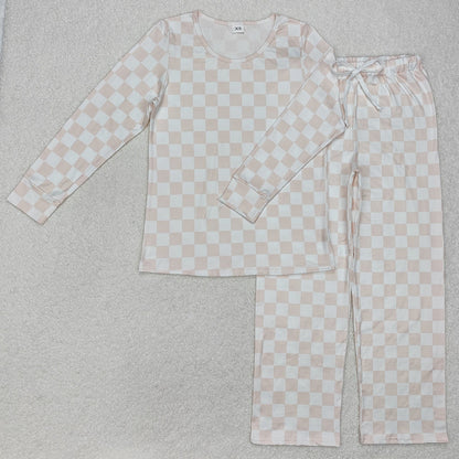 Sibling Adult Women Long Sleeve Bows Santa Pants Pajamas Sets