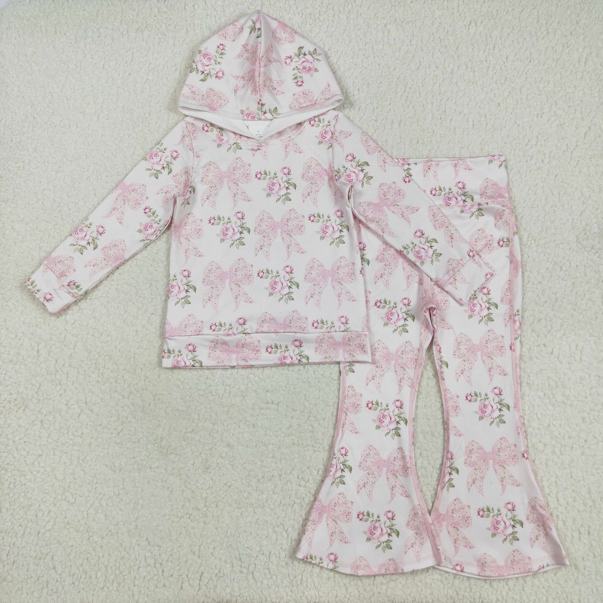 Sibling Baby Girls Long Sleeve Zipper Pockets Jackets Bell Bottom Pants Yoga Active Clothes Sets