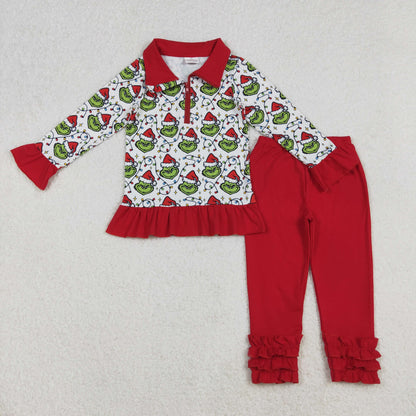 Sibling Baby Boys Girls Santa Grin Pullovers Top Leggings Pants Christmas Clothes Sets