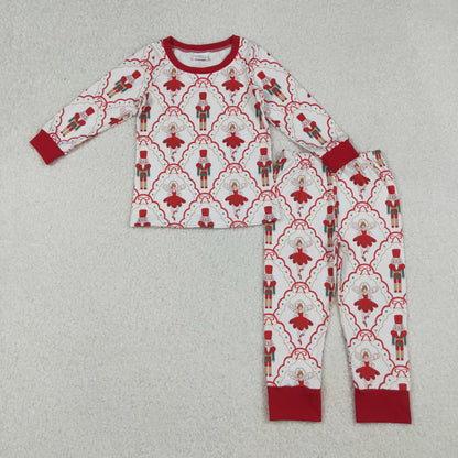 Sibling Baby Girls Bows Soldiers Dancers Checked Pant Christmas Pajamas Sets Zipper Rompers