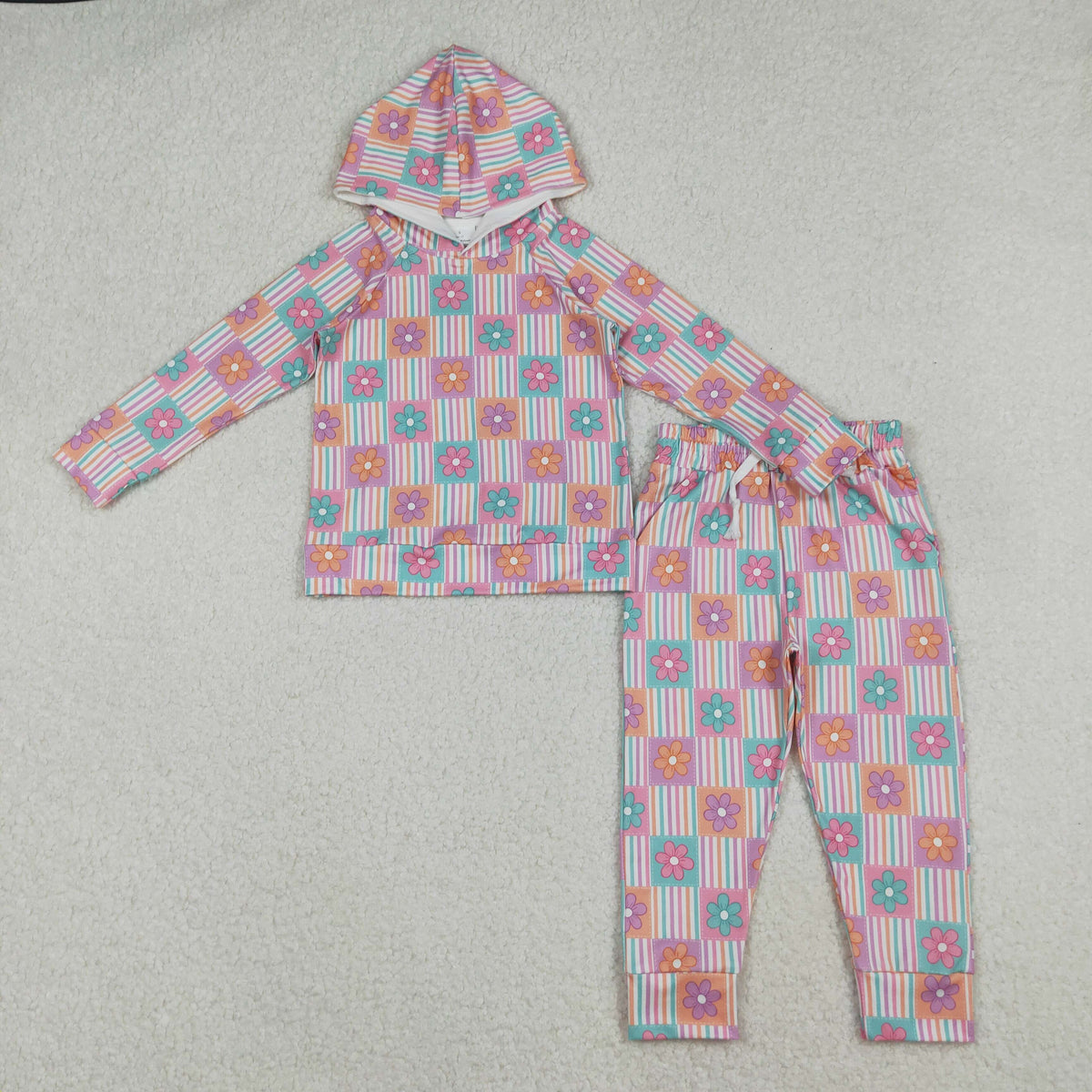 Sibling Baby Girls Colorful Flowers Hoodies Top Legging Pants Clothes Sets