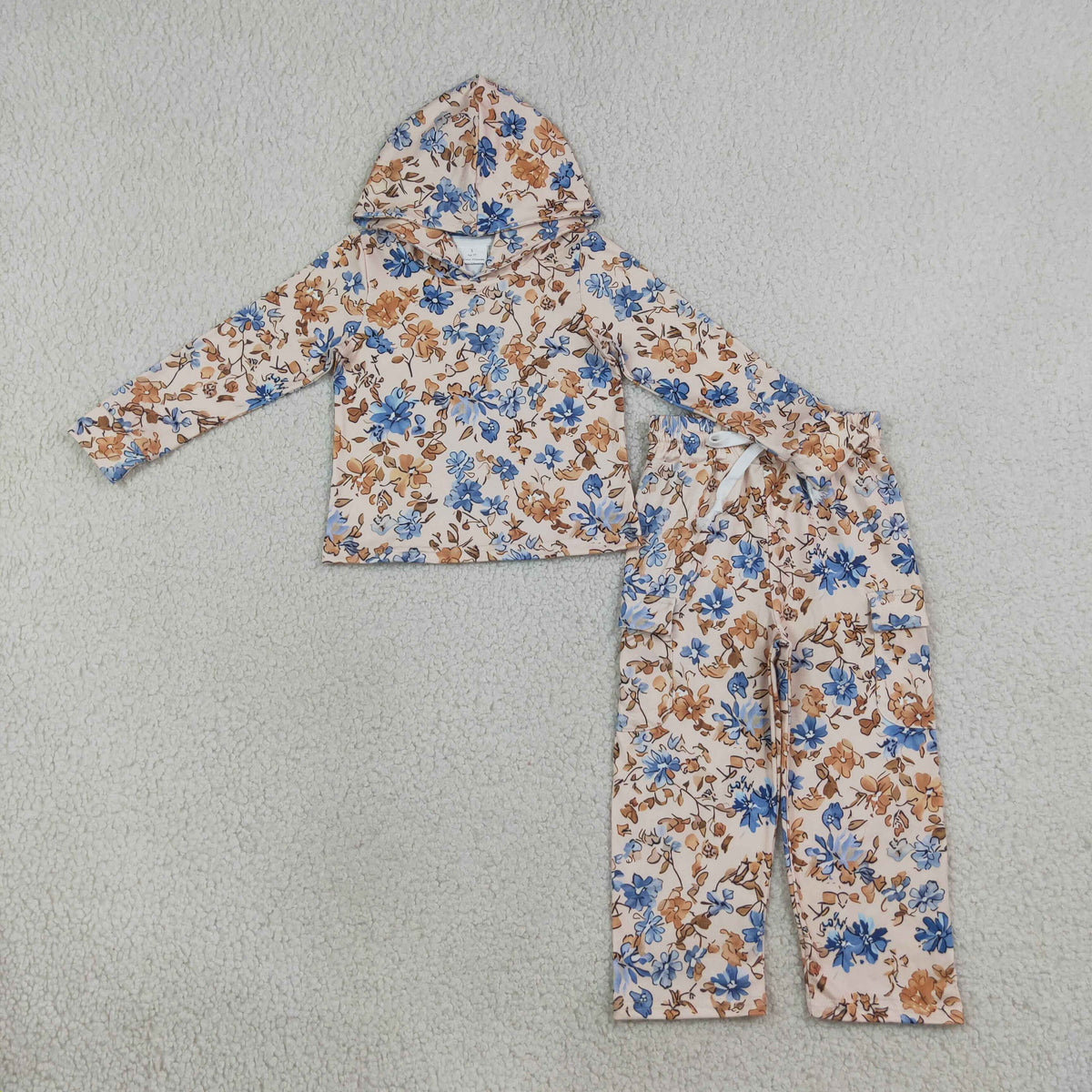 Sibling Baby Girls Colorful Flowers Hoodie Top Straight Pant Fall Clothes Sets