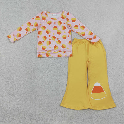 Sibling Baby Girls Long Sleeve Shirt Top Flare Pant Halloween Christmas Clothes Sets