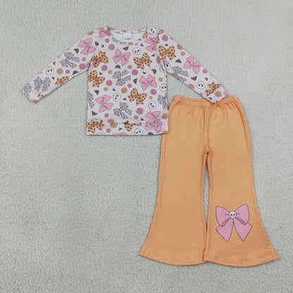 Sibling Baby Girls Long Sleeve Shirt Top Flare Pant Halloween Christmas Clothes Sets