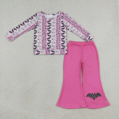 Sibling Baby Girls Long Sleeve Shirt Top Flare Pant Halloween Christmas Clothes Sets