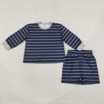 Sibling Baby Girls Long Sleeves Stripe Top Short Yoga Active Clothes Sets