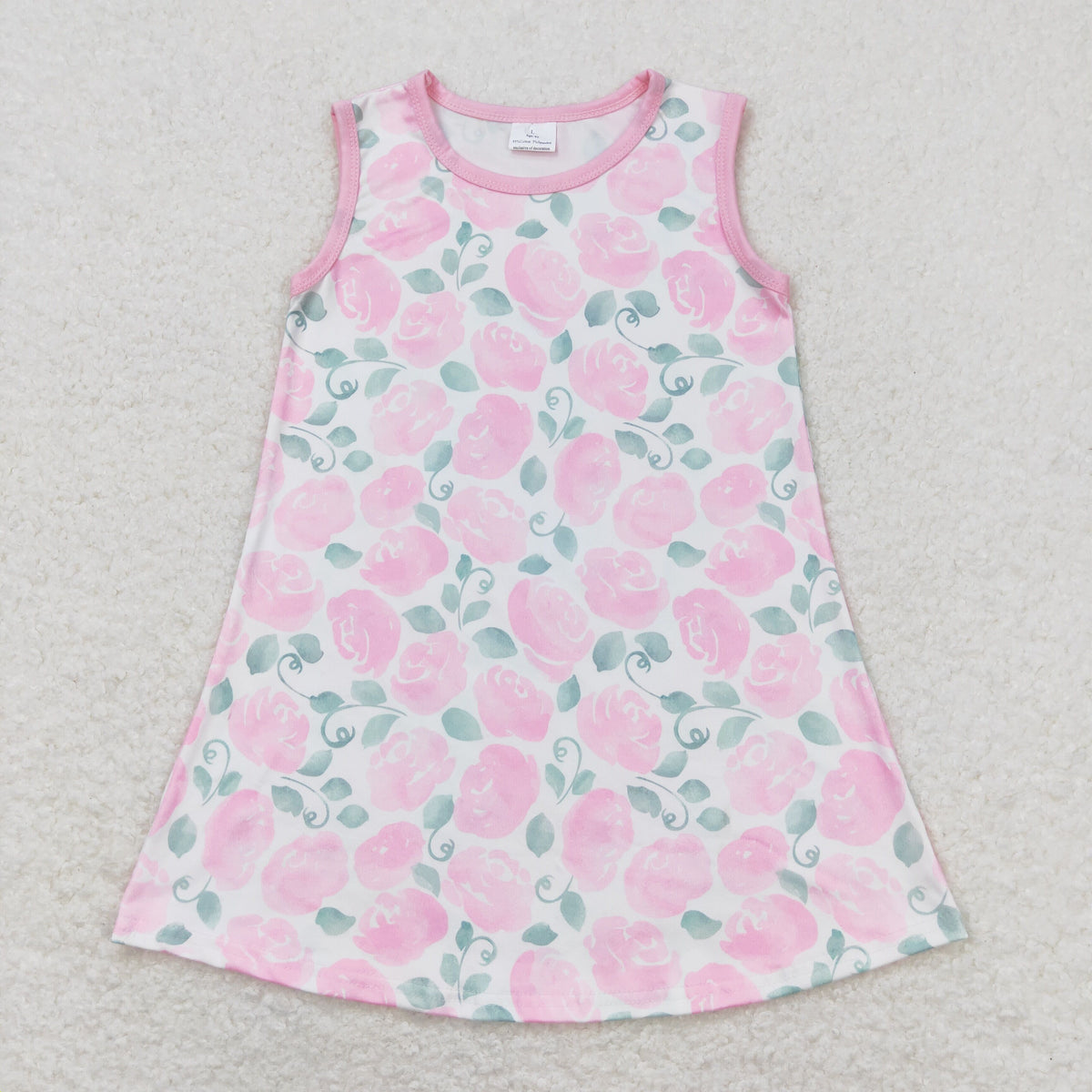 Sibling Baby Girls Flowers Checked Ruffle Knee Length Dresses