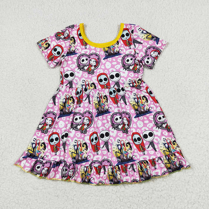 Sibling Baby Boys Girls Nightmare Halloween Clothes Sets Footie Rompers Knee Length Dresses