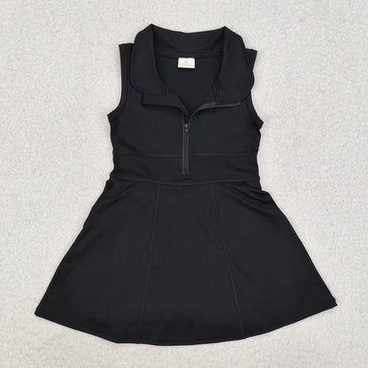 Sibling Baby Girls Sleeveless Colorful Back Zip Short Yoga Active Knee Length Dress