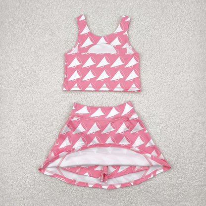 Sibling Baby Girls Football Baseball Cheer Yoga Active Wear Top Shorts Skirts Clothes Sets