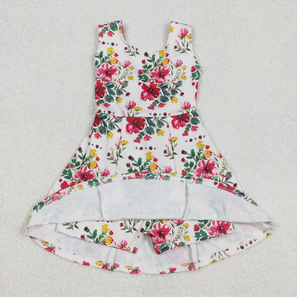 Sibling Baby Girls Colorful Flowers Active Yoga Active Knee Length Dresses