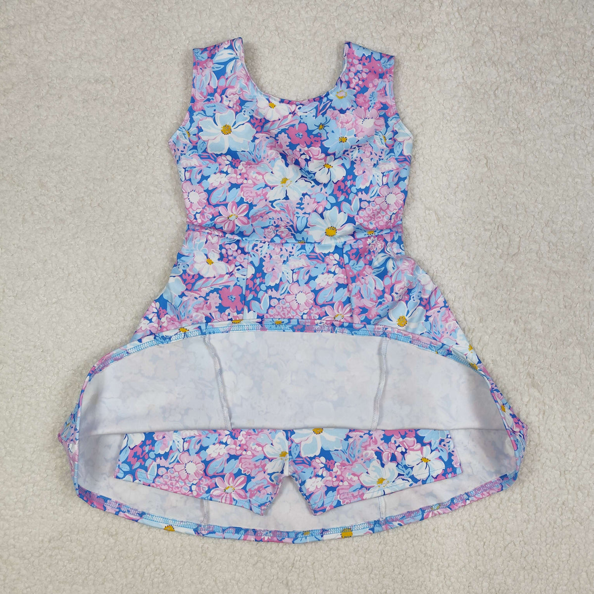 Sibling Baby Girls Colorful Flowers Active Yoga Active Knee Length Dresses