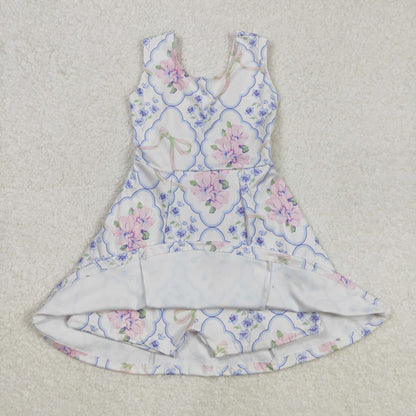 Sibling Baby Girls Colorful Flowers Active Yoga Active Knee Length Dresses