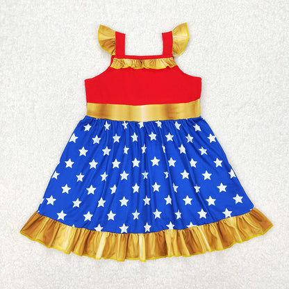 Sibling 8 Colors Baby Girls Princess Cosplay Knee Length Dresses
