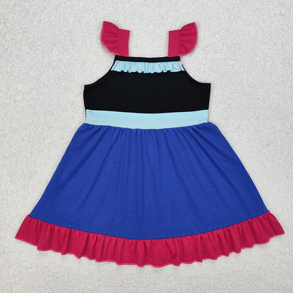 Sibling 8 Colors Baby Girls Princess Cosplay Knee Length Dresses