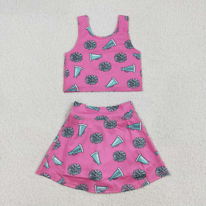 Sibling Baby Girls Football Baseball Cheer Yoga Active Wear Top Shorts Skirts Clothes Sets