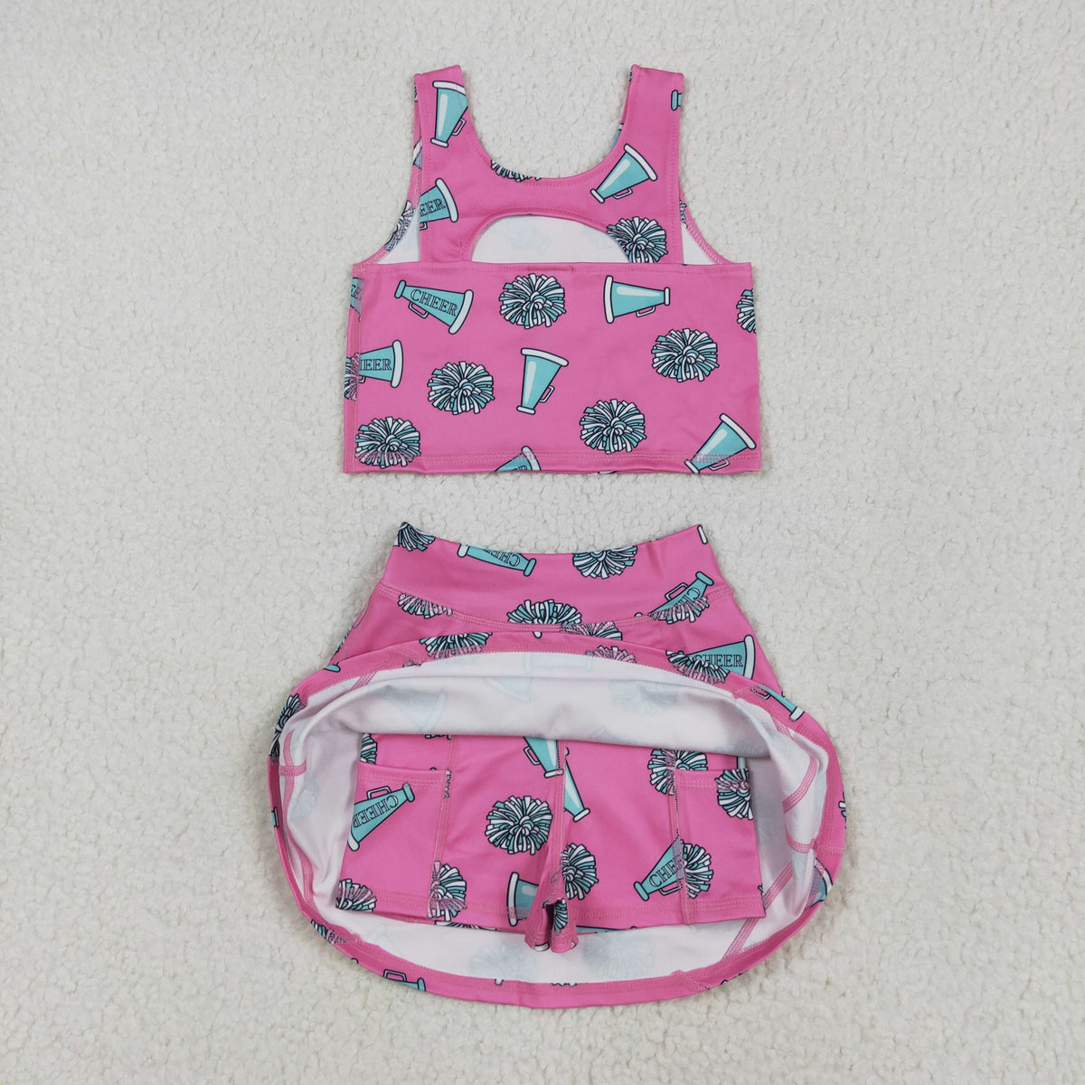Sibling Baby Girls Football Baseball Cheer Yoga Active Wear Top Shorts Skirts Clothes Sets