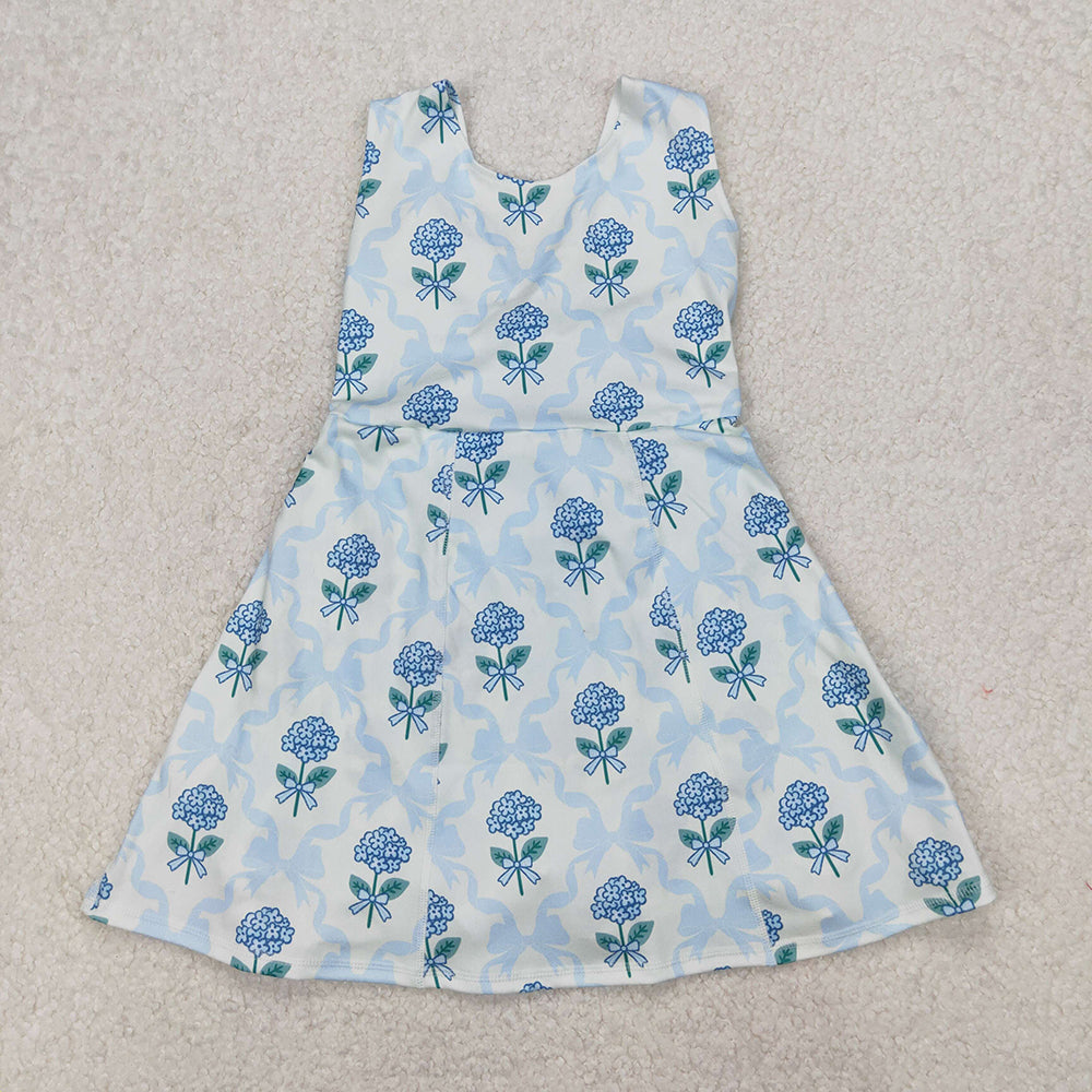 Sibling Baby Girls Colorful Flowers Active Yoga Active Knee Length Dresses