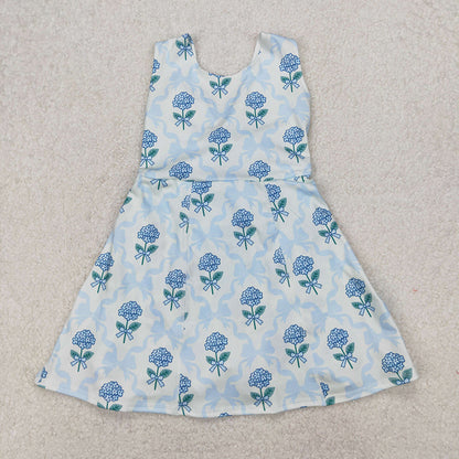 Sibling Baby Girls Colorful Flowers Active Yoga Active Knee Length Dresses