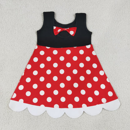 Sibling Baby Girls Sleeveless Cartoon Scallop Knee Length Dresses