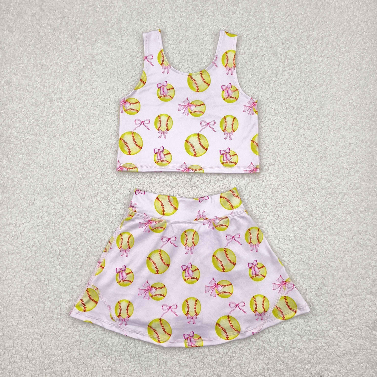Sibling Baby Girls Football Baseball Cheer Yoga Active Wear Top Shorts Skirts Clothes Sets
