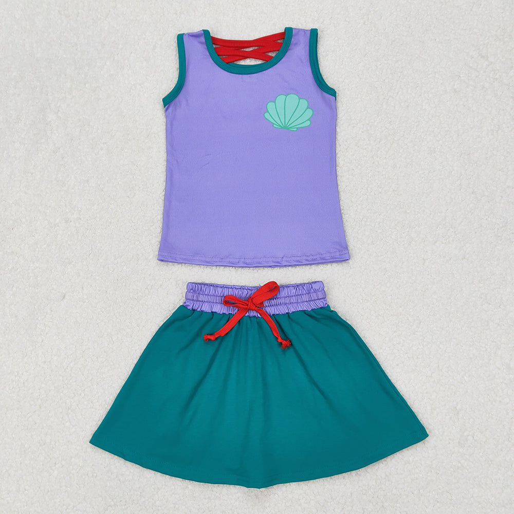 Sibling 7 Colors Baby Girls Princess Shirt Skorts Skirts Outfits