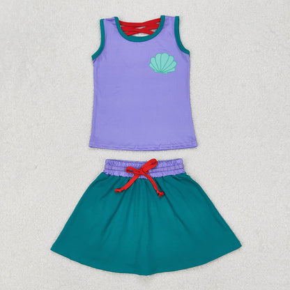Sibling 7 Colors Baby Girls Princess Shirt Skorts Skirts Outfits